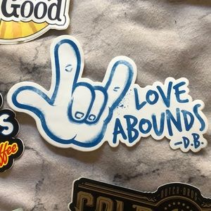 Dutch Bros Love Abounds Hand Sticker